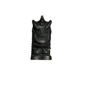 Coca Joe Tiki God Of Happiness Black Lava Figure Hawaii